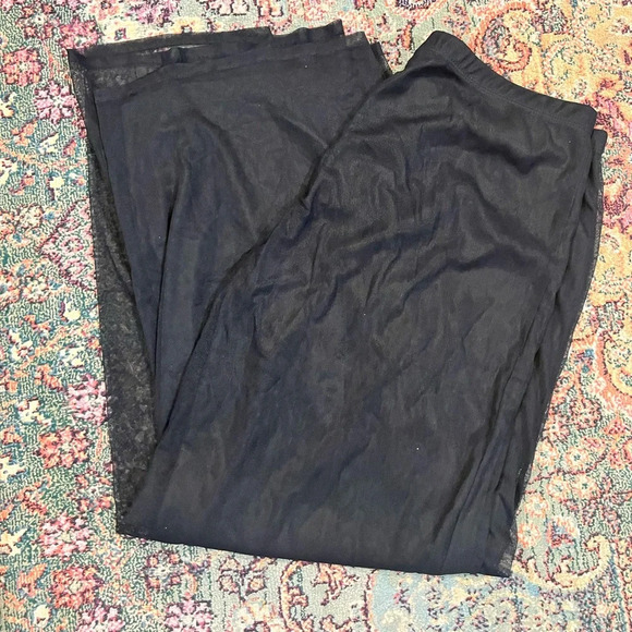 Anthony Original Black Mesh Chiffon Wide Leg Pants - Picture 4 of 6